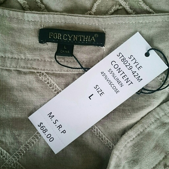 NWT Forcynthia linen blend skirt w/raw edge detail - Picture 4 of 5